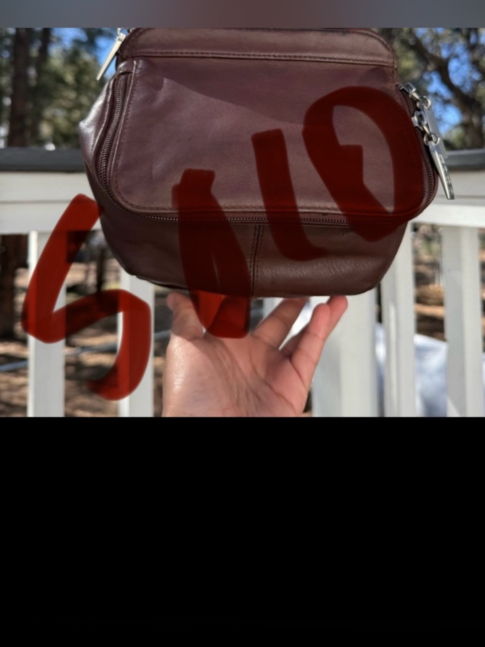 **SOLD***HOBO Brown Leather Crossbody Bag Multi Pocket Zipper Purse Shoulder Bag